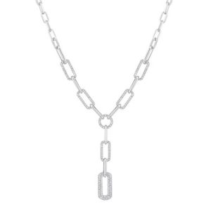 August Woods Silver Square Link Crystal Necklace loving the sales