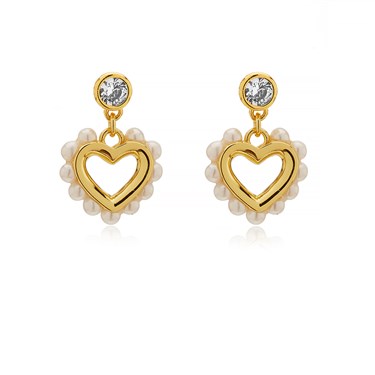 Kate Spade New York Gold Pearl Heart Drop Earrings loving the sales